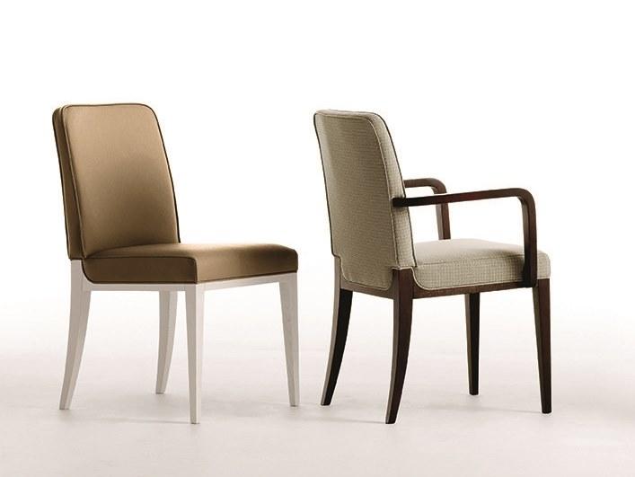 NATALIE Leather chair with armrests