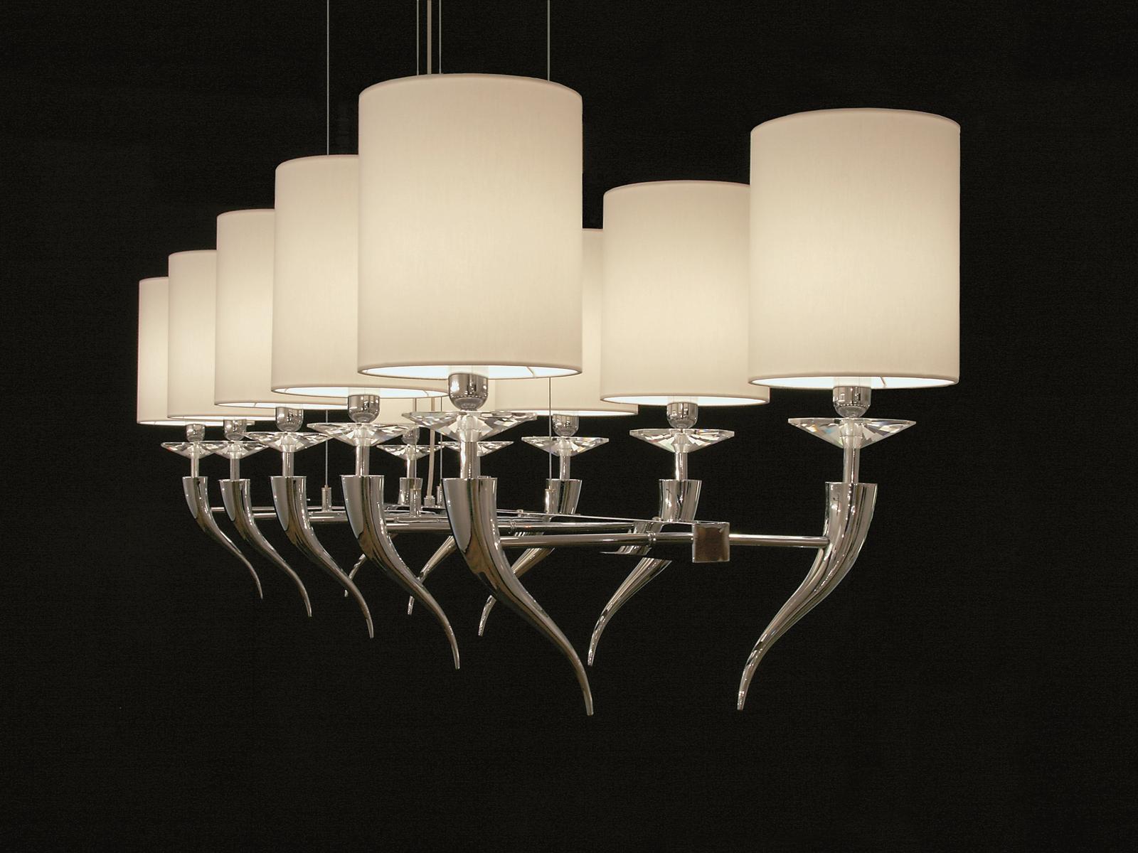 LOVING ARMS H10 Direct-indirect light metal pendant lamp with crystals