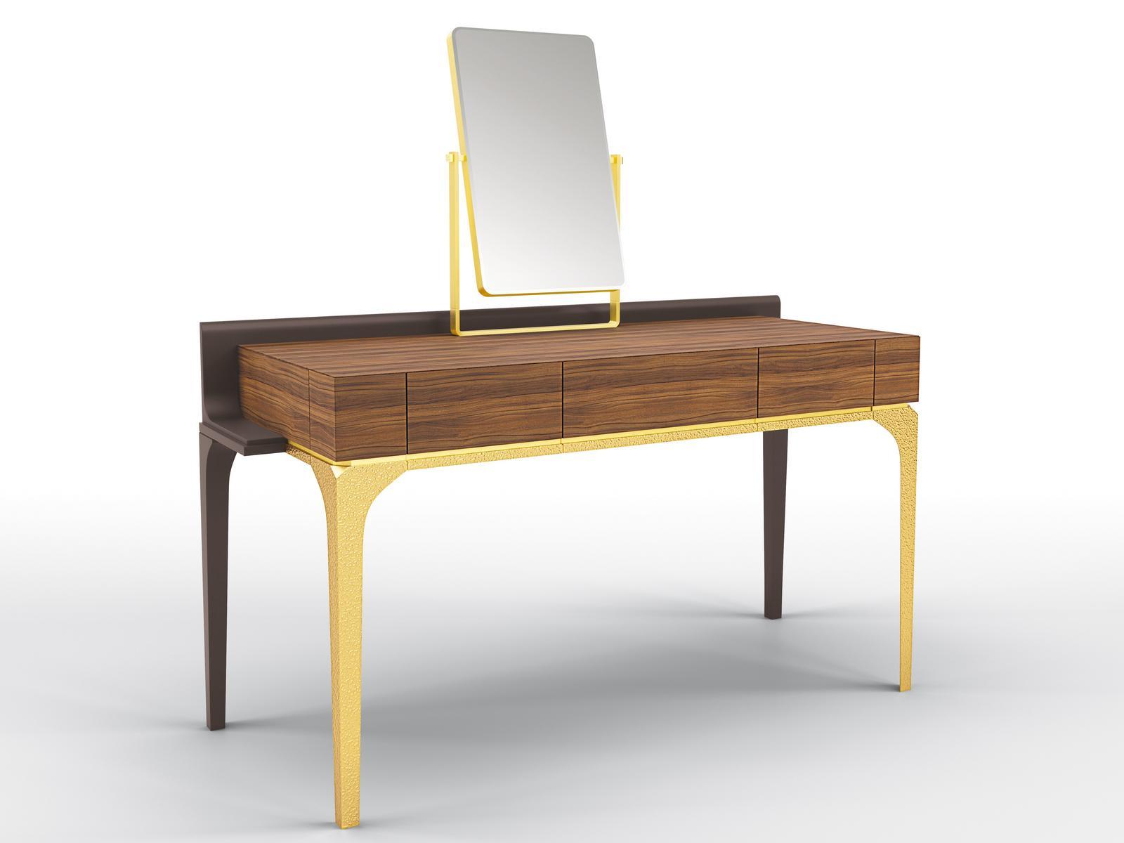 MADEMOISELLE Walnut dressing table and metal legs