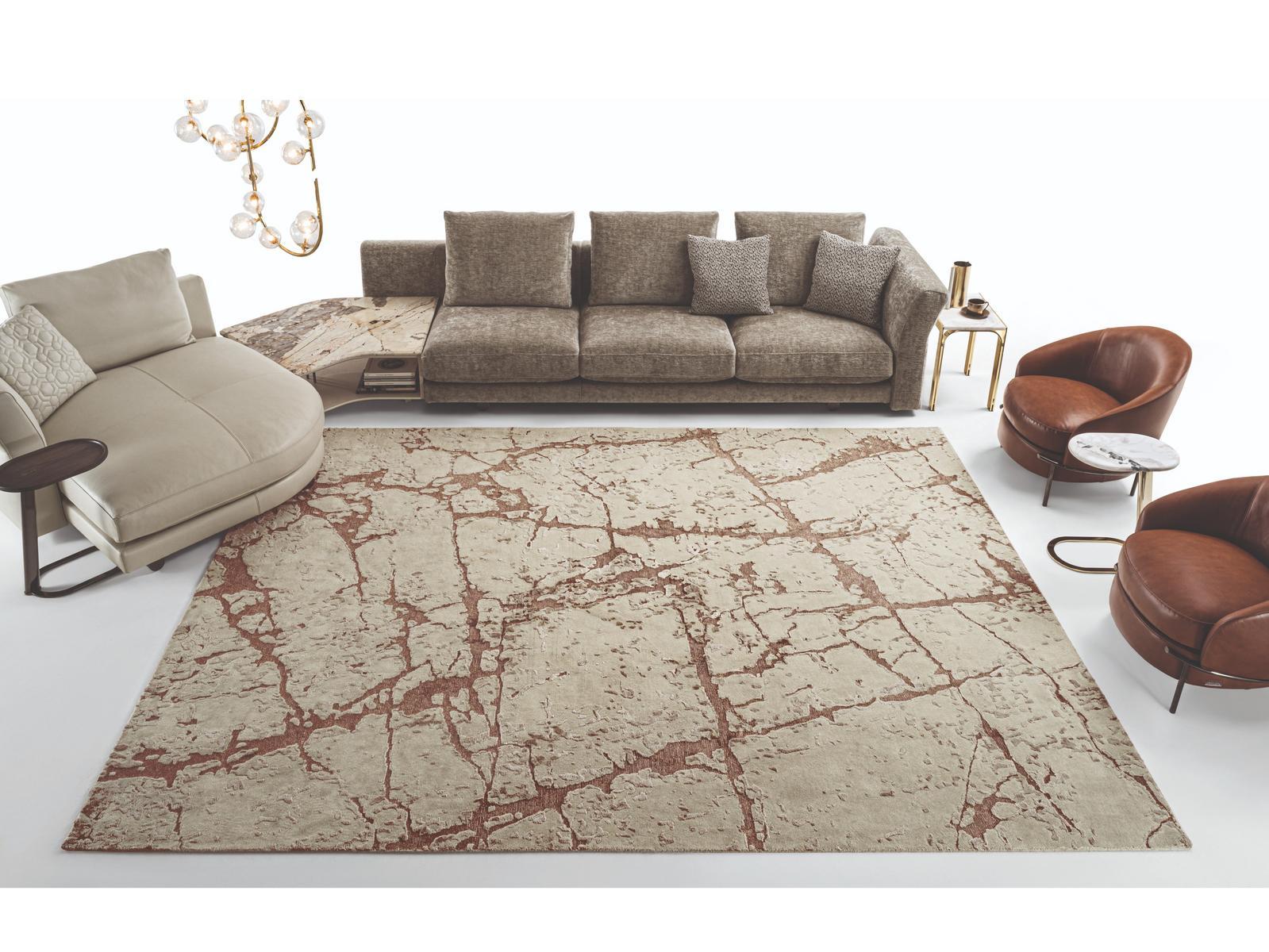 WOUND Rectangular wool rug in a luxury style