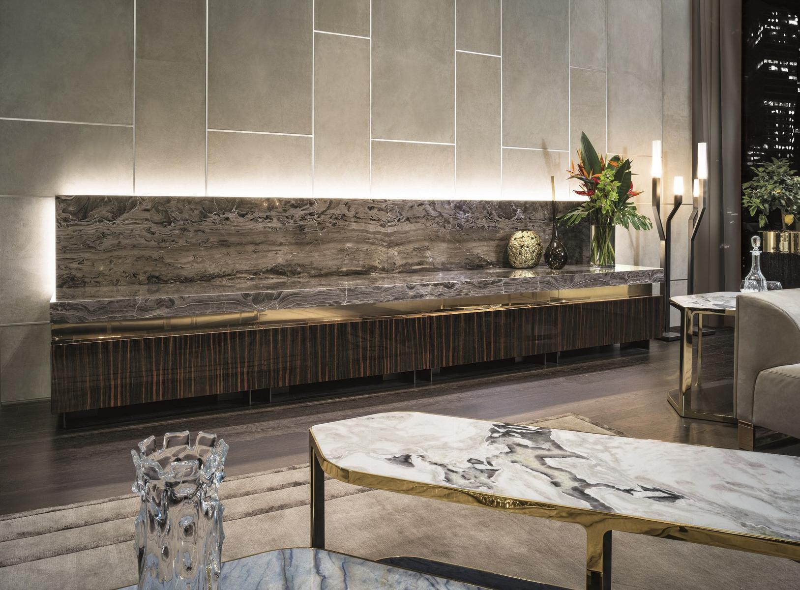 TERRANCE Modular metal sideboard with doors