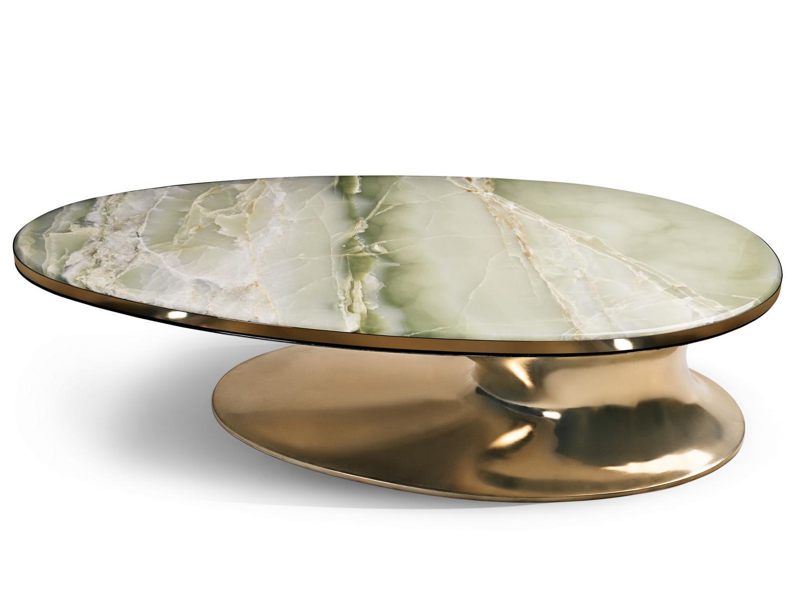 SOWILO Oval marble coffee table