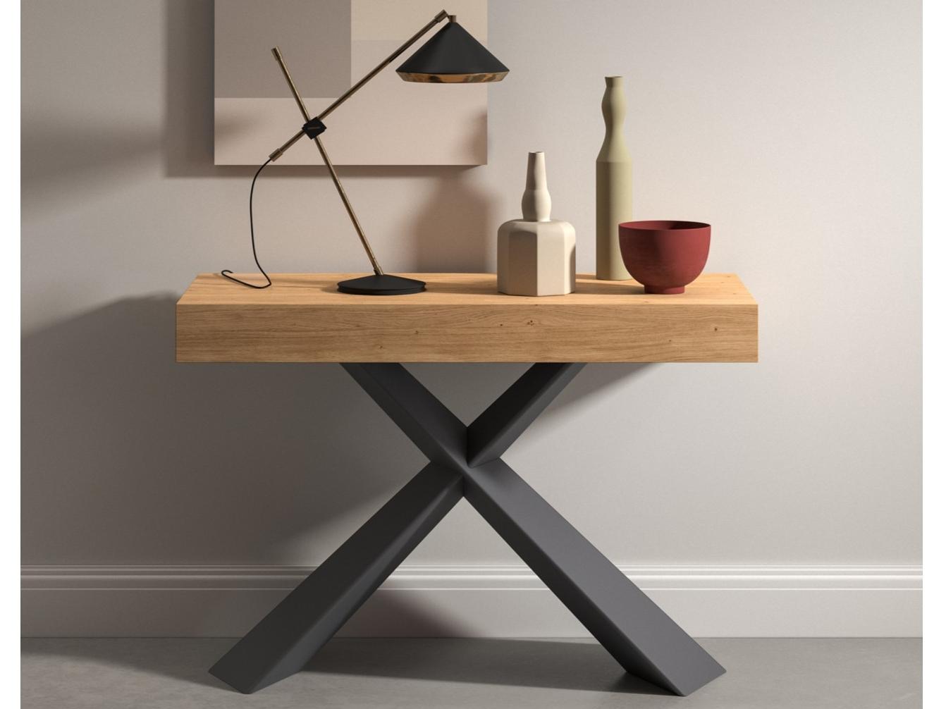 4YOU Extending rectangular wooden console table