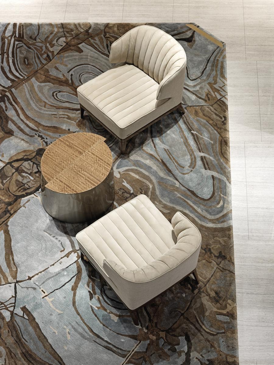 CYBORG Round steel and wood coffee table