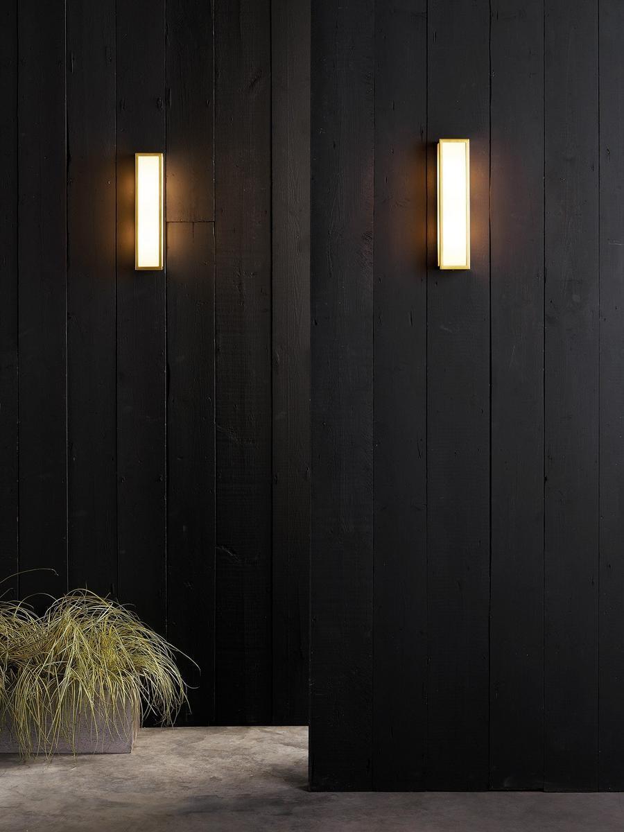 SALERNO LED outdoor wall light made of brass and glass