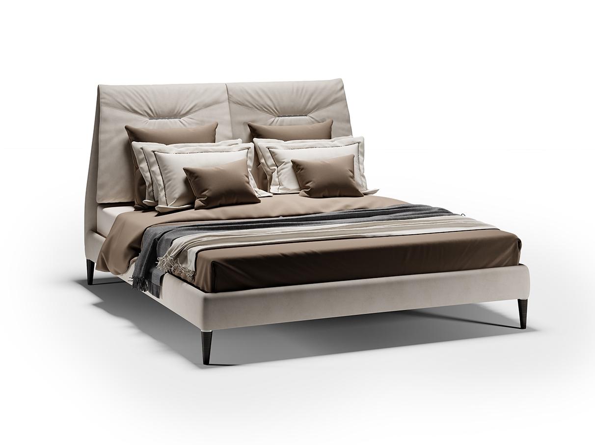 SOFT Leather bed with high headboard