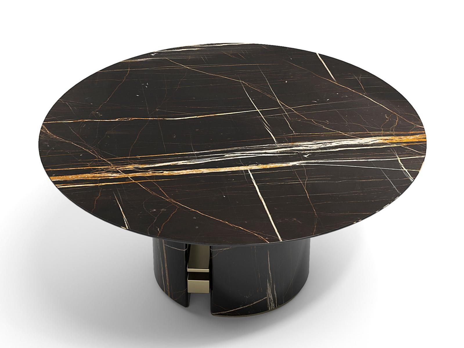 ERCOLE Round marble dining table