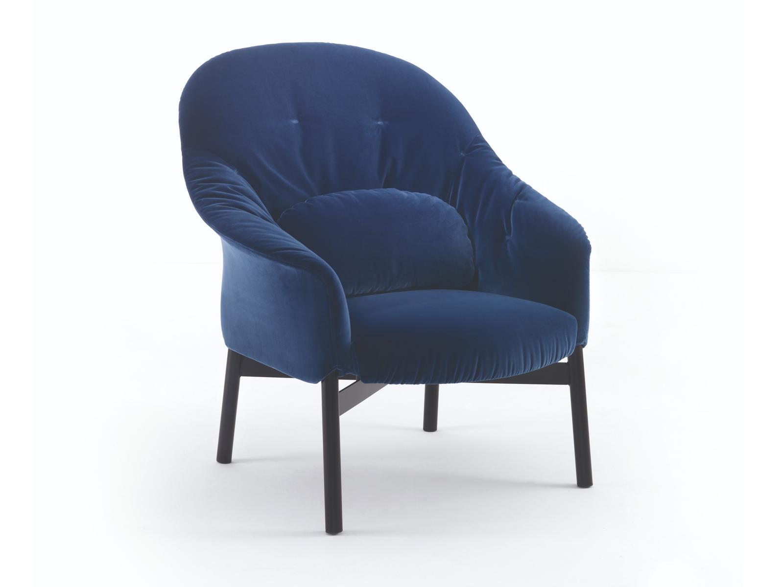 GLORIA HIGH Fabric easy chair with armrests
