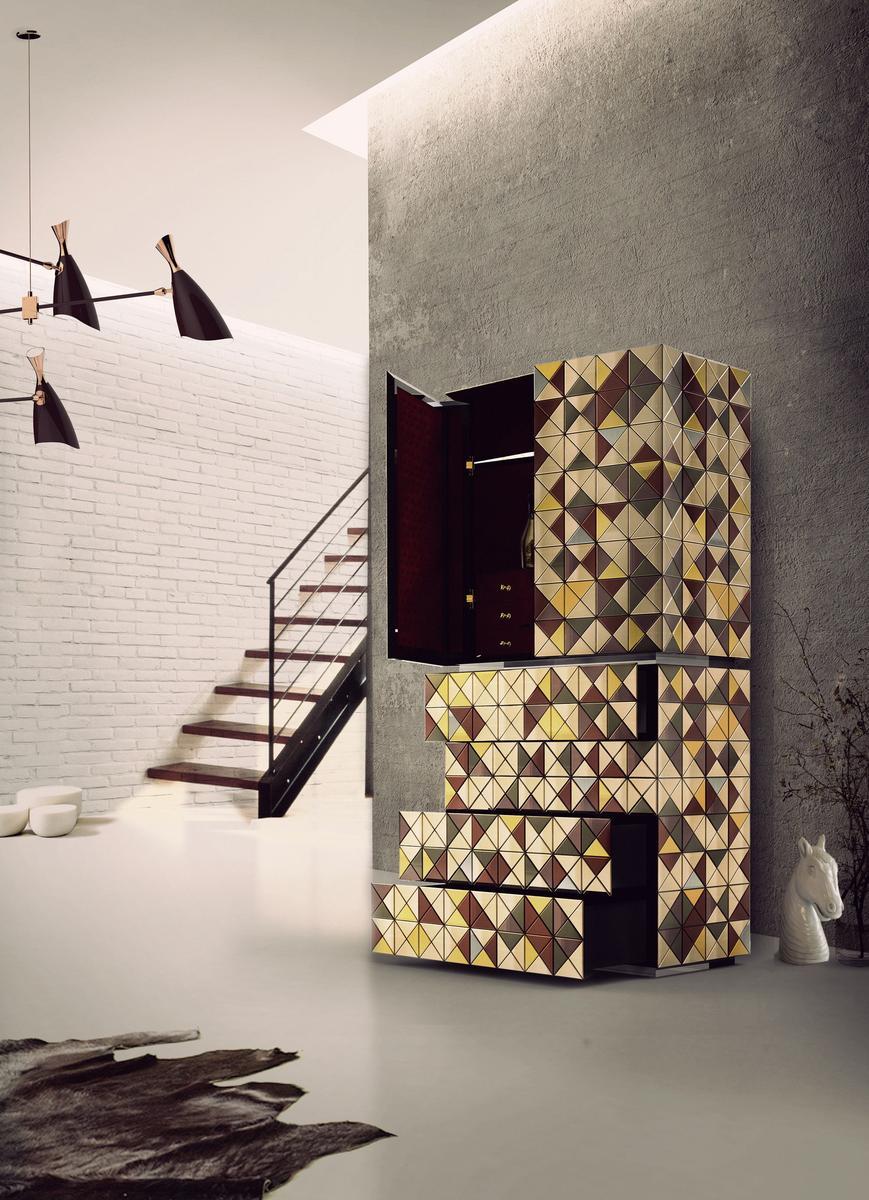 PIXEL ANODIZED Aluminium highboard with doors