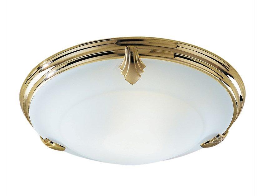 HERON 1752/PL Gold plated ceiling light with glass