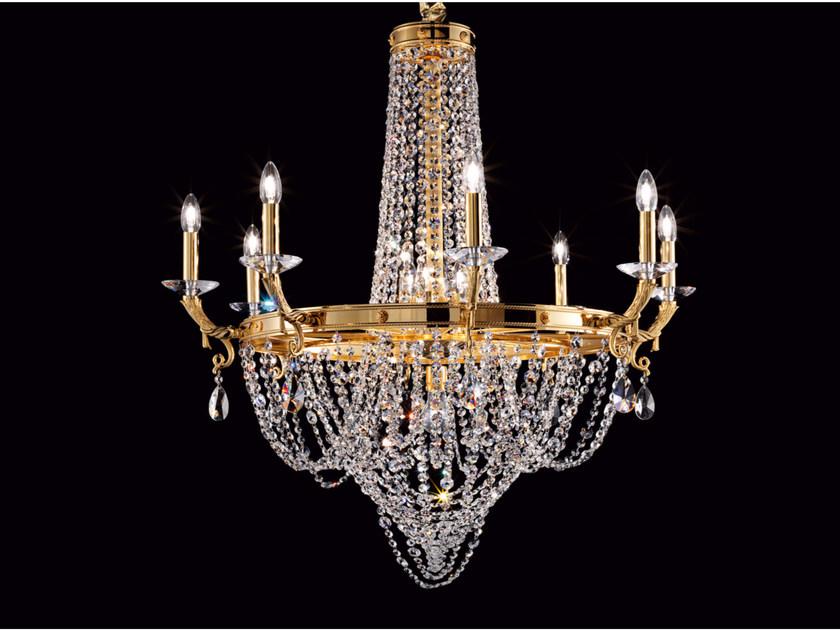 IMPERO &AMP; DECO VE 805 Incandescent brass chandelier with crystals