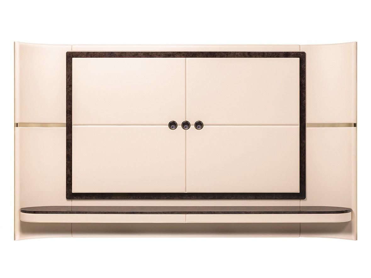 ECLIPSE Leather TV cabinet with drawers