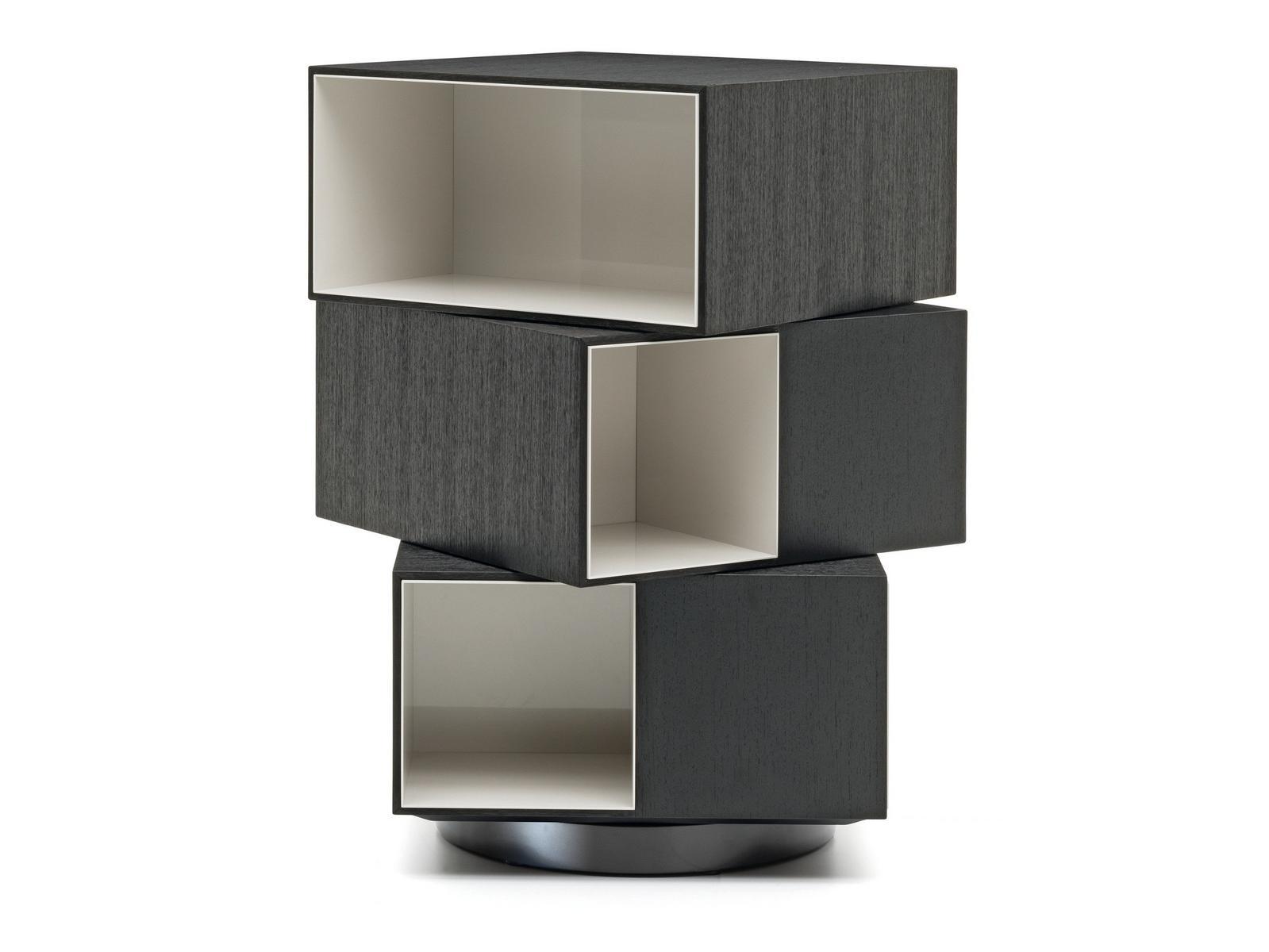 PAGE Contemporary style freestanding swivel wooden bookcase