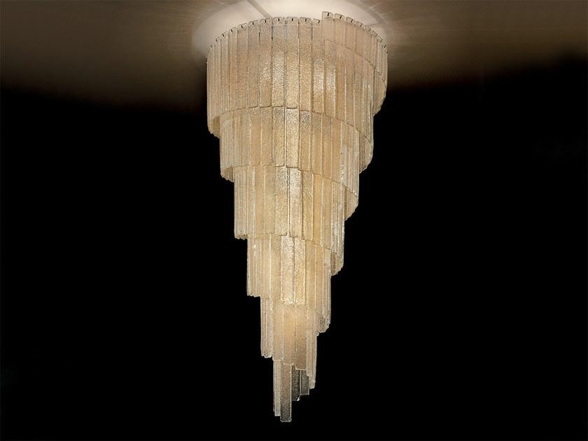 GLASS VE 1146 PL14 Incandescent marble grit ceiling lamp