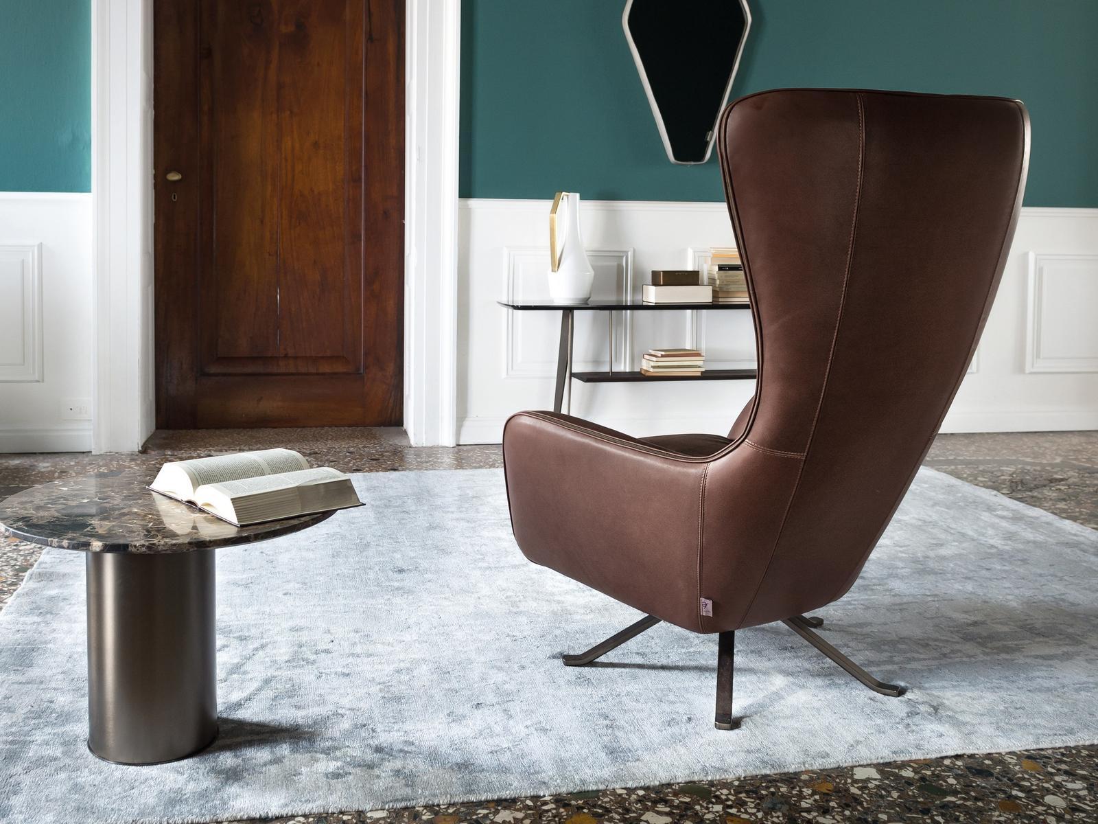 SIN SEATY High-back leather armchair