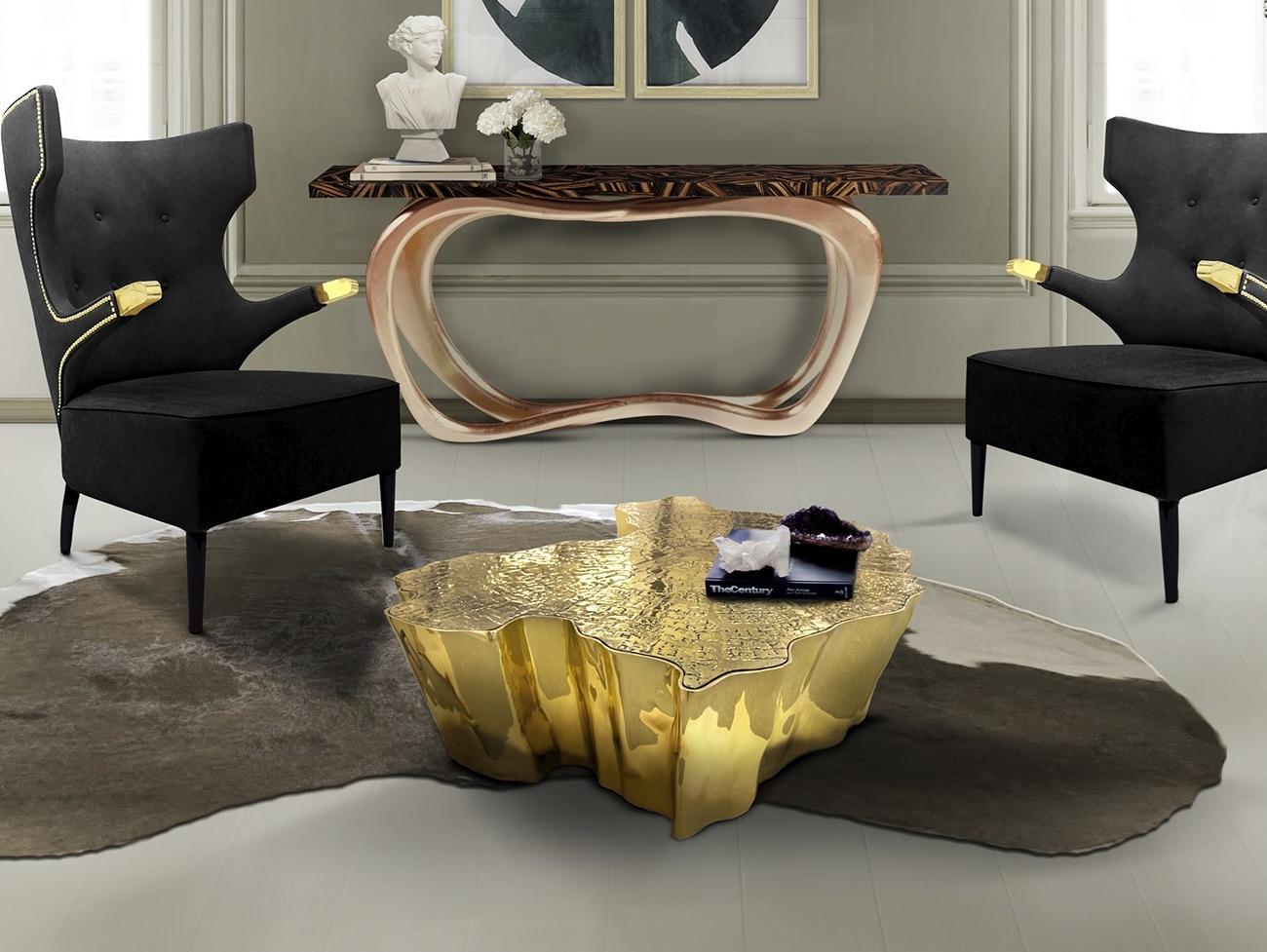 EDEN Low aluminium coffee table for living room