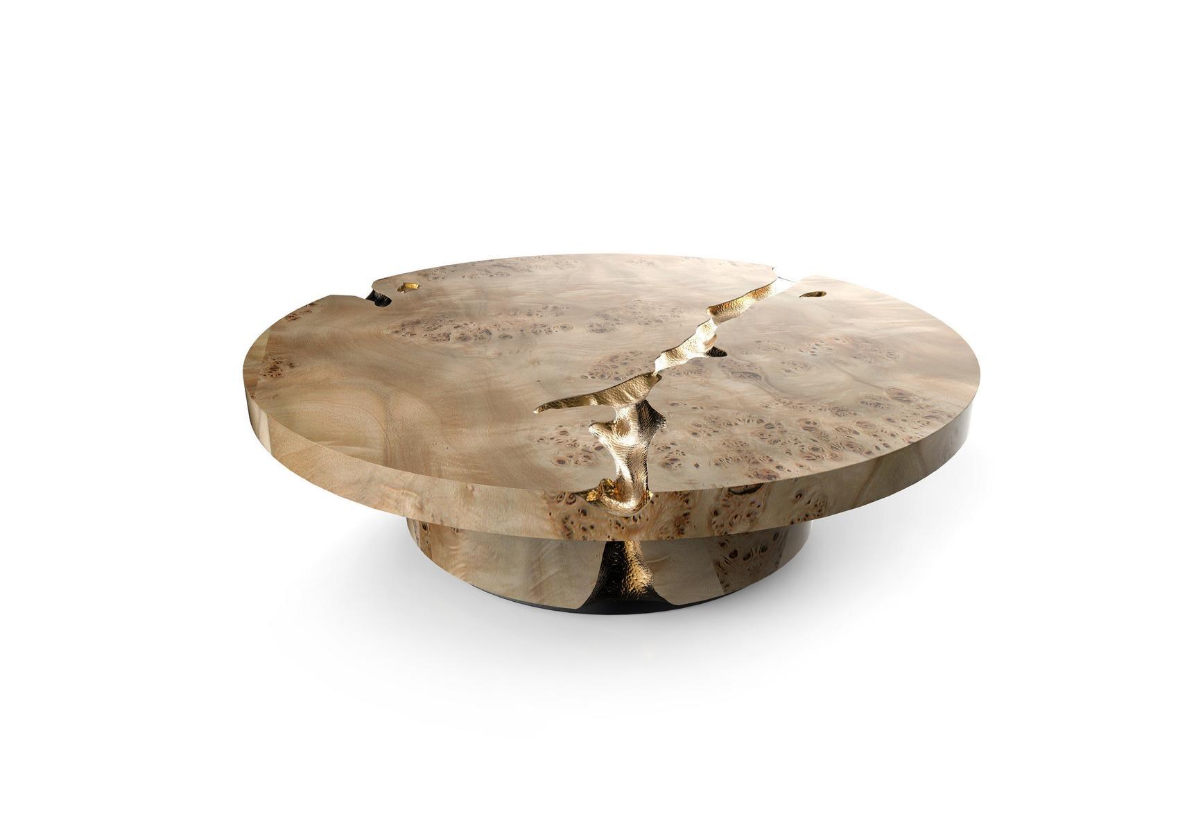 EMPIRE Round wood veneer coffee table for living room
