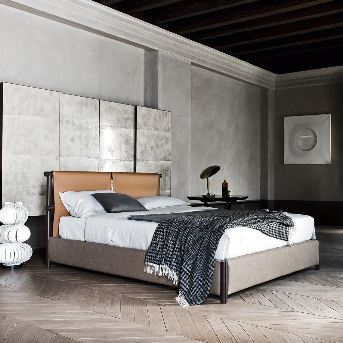 JETTY Leather bed with removable cover