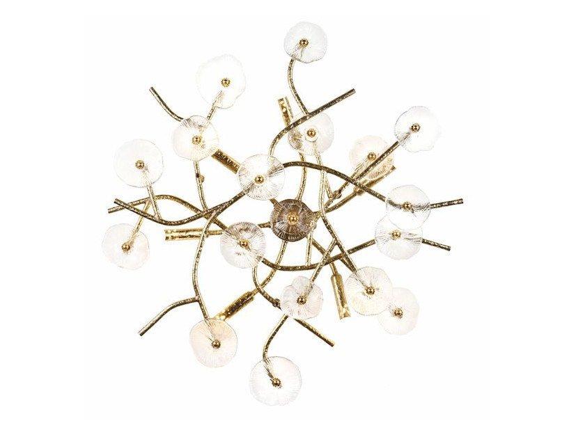 IN BLOOM 1080/6PL Natural brass ceiling light with glasses