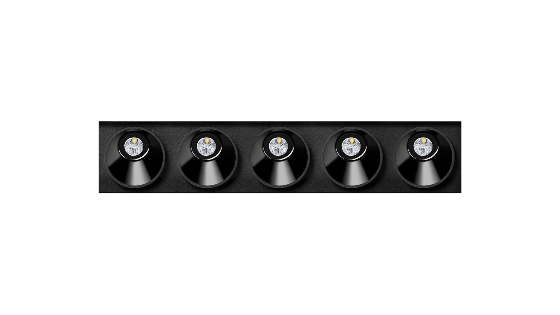 BLACK FOSTER ASYMMETRIC CUSTOM Ceiling mounted aluminium linear lighting profile for downlights