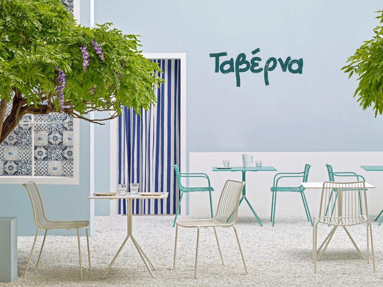 NOLITA 3656 Metal garden chair with armrests
