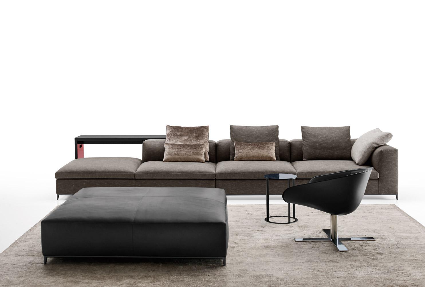 MICHEL CLUB Square leather pouf