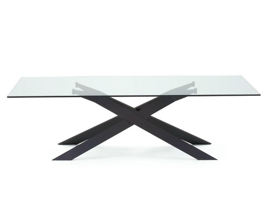 CROSS Rectangular glass table