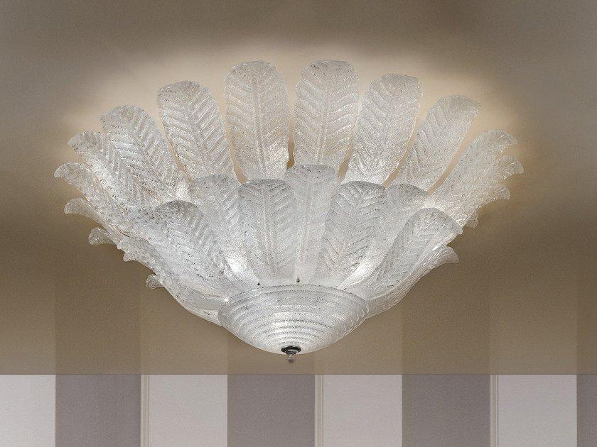 GLASS VE 1110 PL5+3+2 / PL12+2 Incandescent marble grit ceiling light