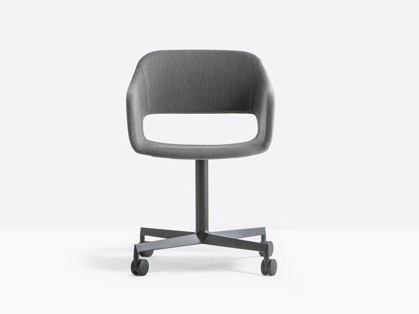 BABILA 2776 Fabric chair with 4-spoke base with castors