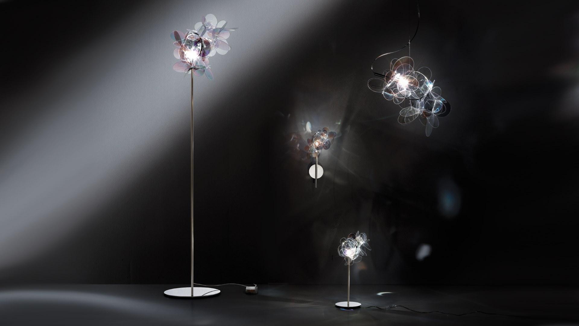 MILLE BOLLE LED polycarbonate and stainless steel floor lamp