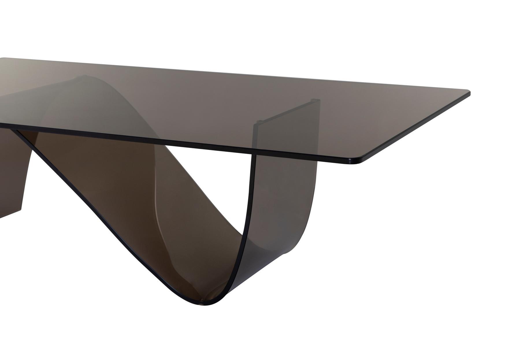 ONDA Low rectangular glass coffee table