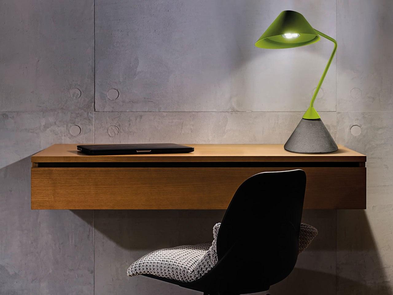 FLAMINGO LED with swing arm metal table lamp with cement base
