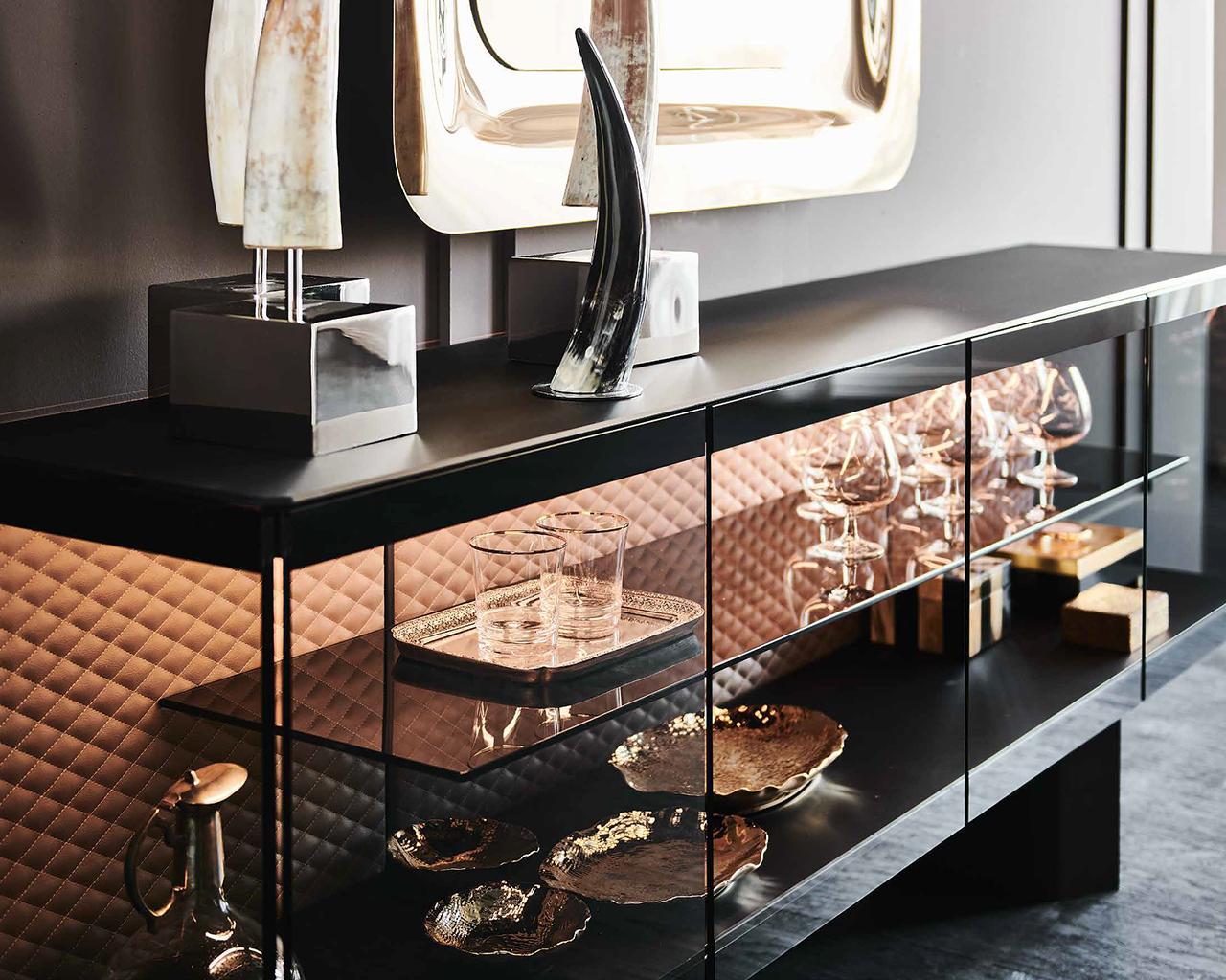 BOUTIQUE Glass sideboard with doors