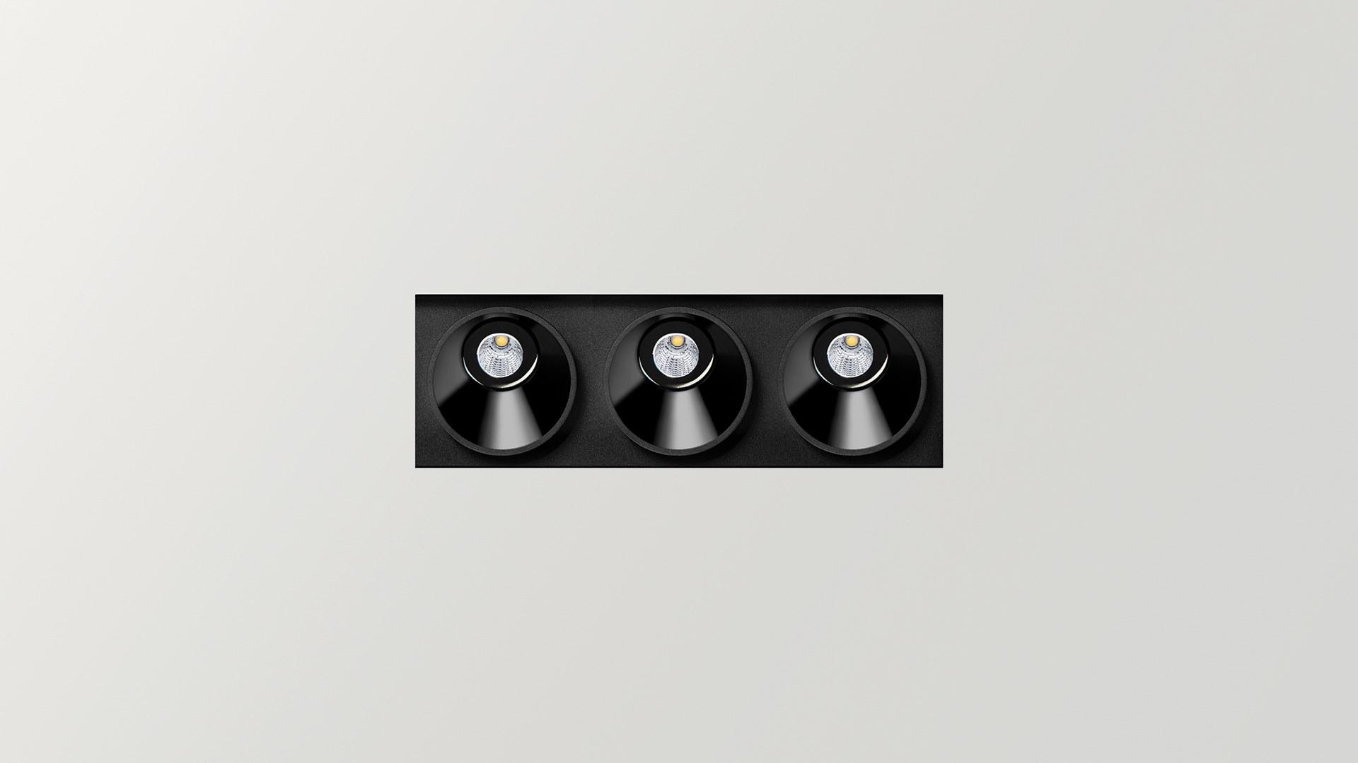 BLACK FOSTER ASYMMETRIC CUSTOM Ceiling mounted aluminium linear lighting profile for downlights
