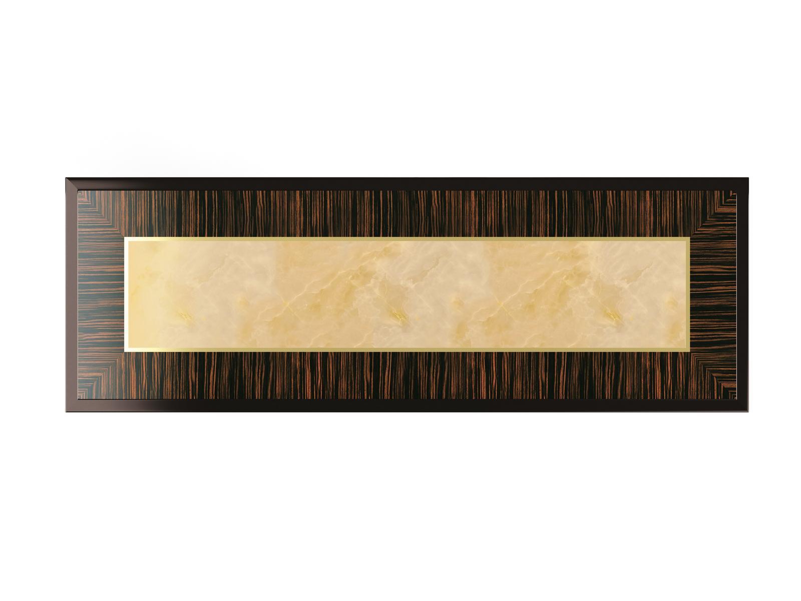 RANDOLPH Rectangular console table in ebony and metal