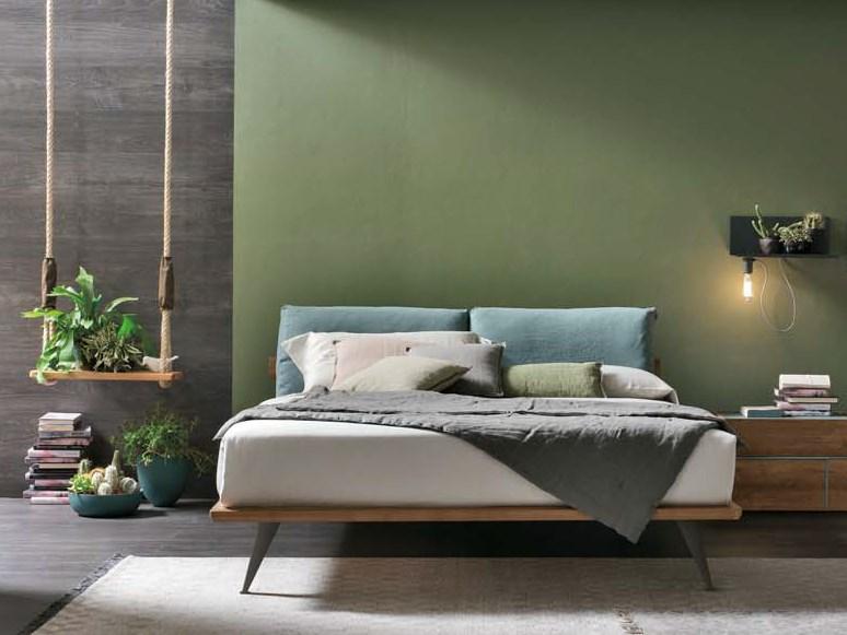 PIUMA Double bed with upholstered headboard