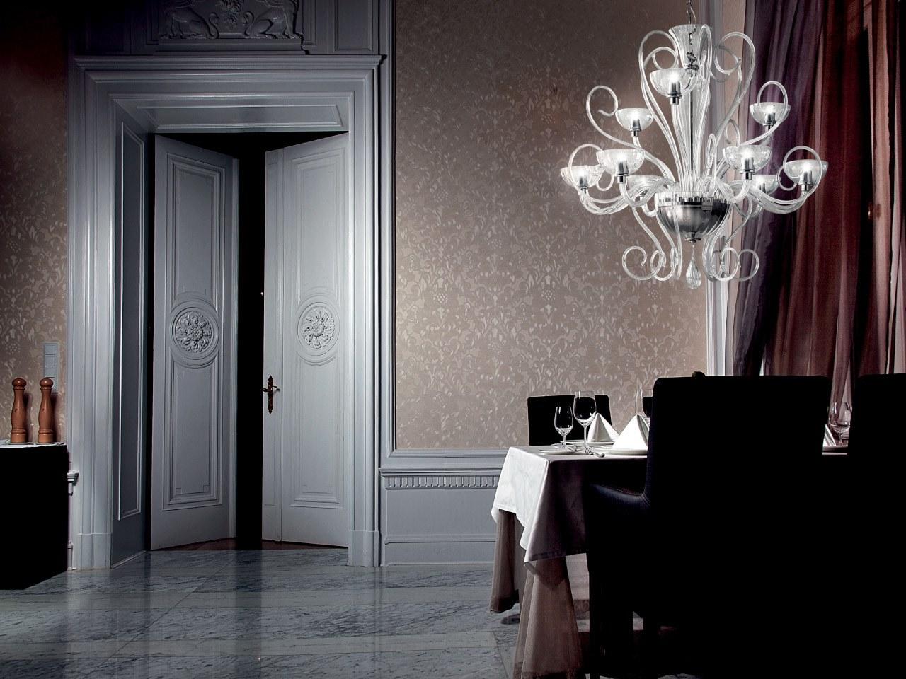 BOLERO L LED blown glass chandelier
