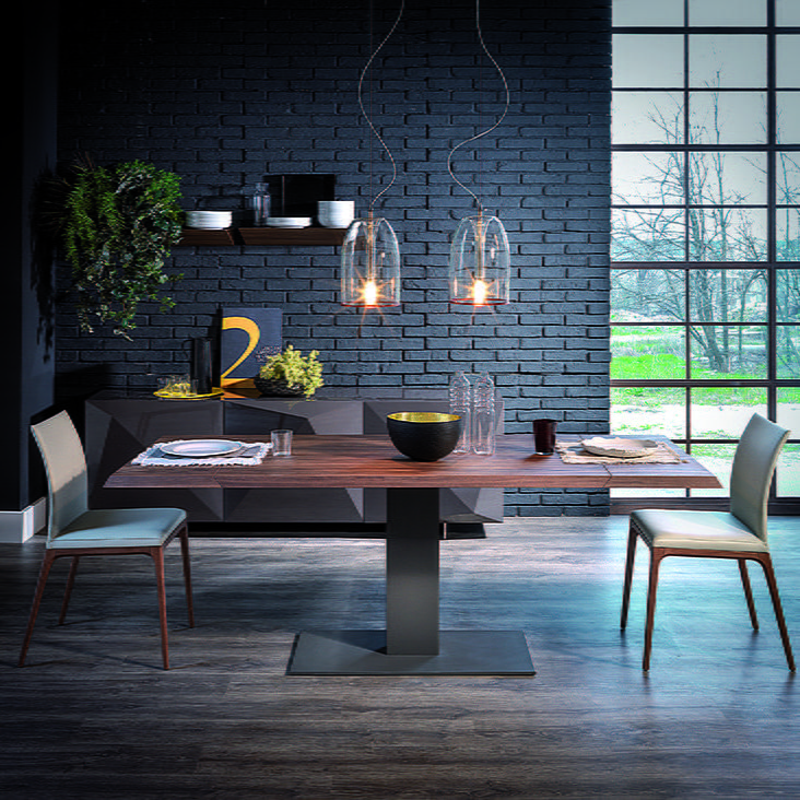 ELVIS WOOD DRIVE Rectangular veneer table