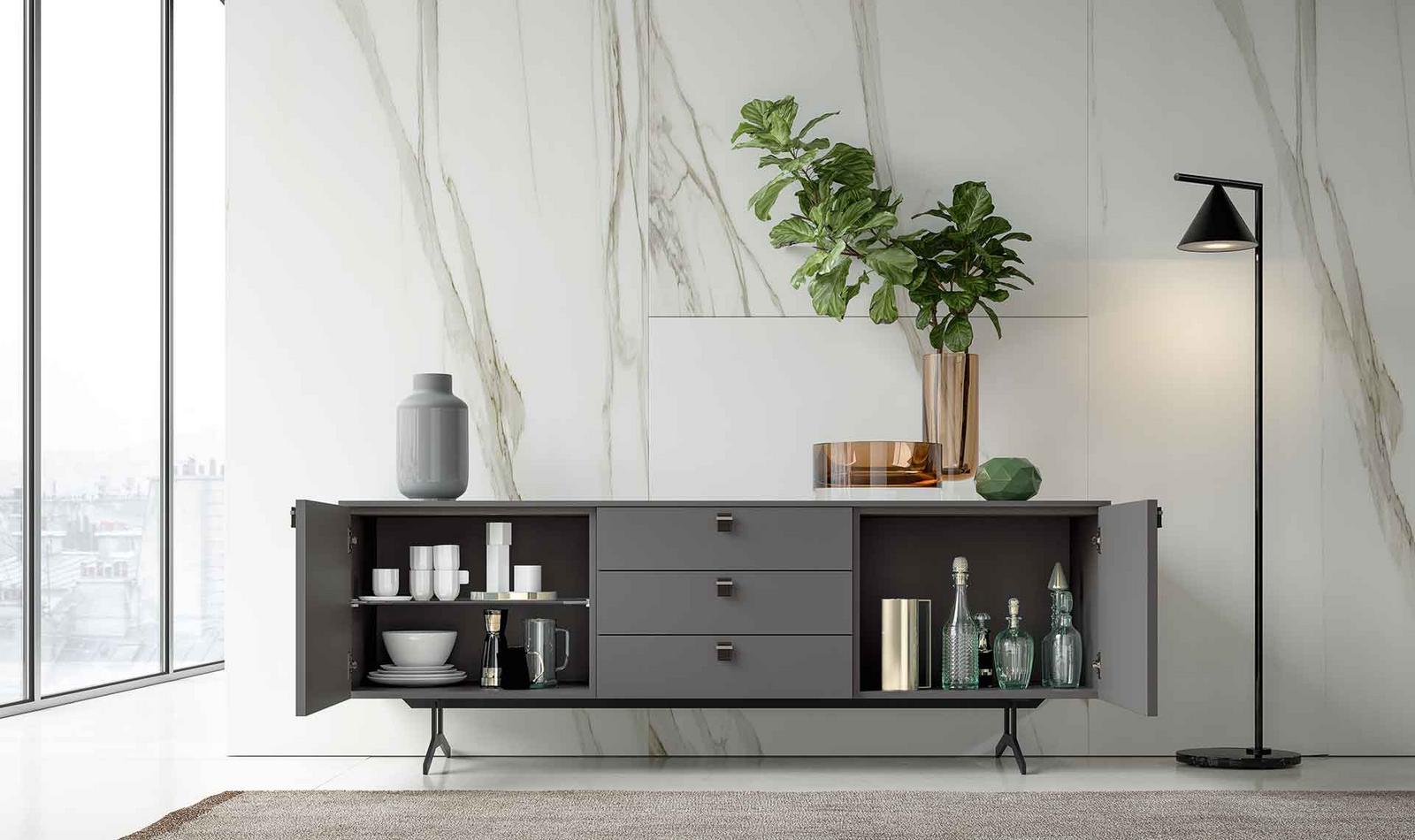 NOBEL Modular melamine sideboard with doors