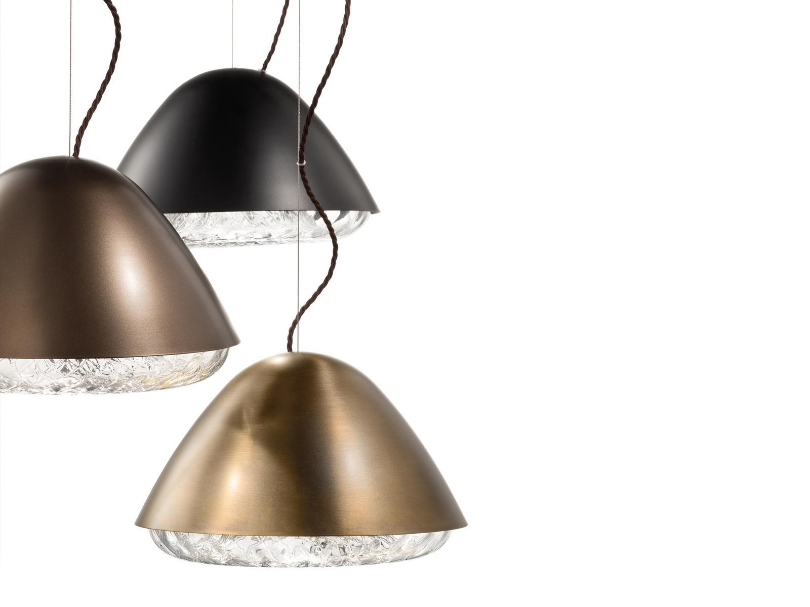 KIRA SP Blown glass and metal pendant lamp