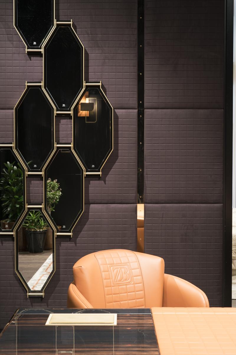 TWIN COMPOSITION 1 Wall mirror with metal frame