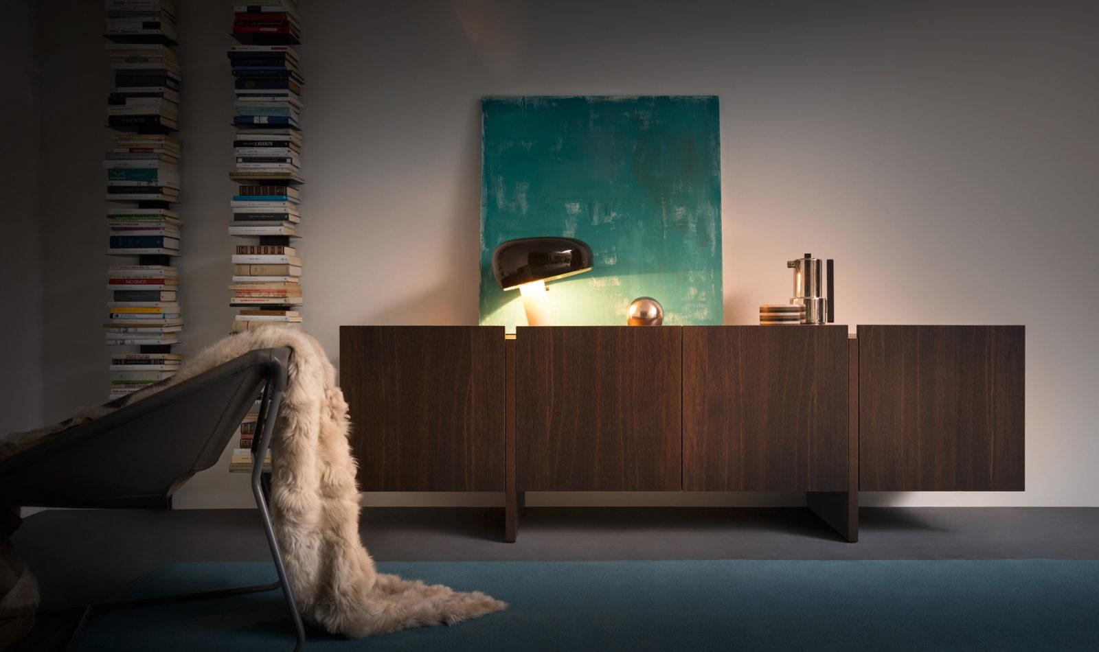 RECTA Modular veneer sideboard with doors