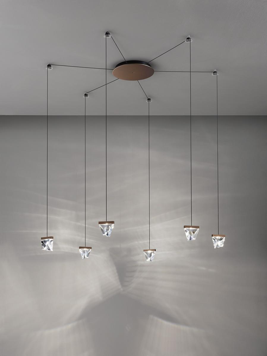 TRIPLA 6 SPOTS LED crystal pendant lamp