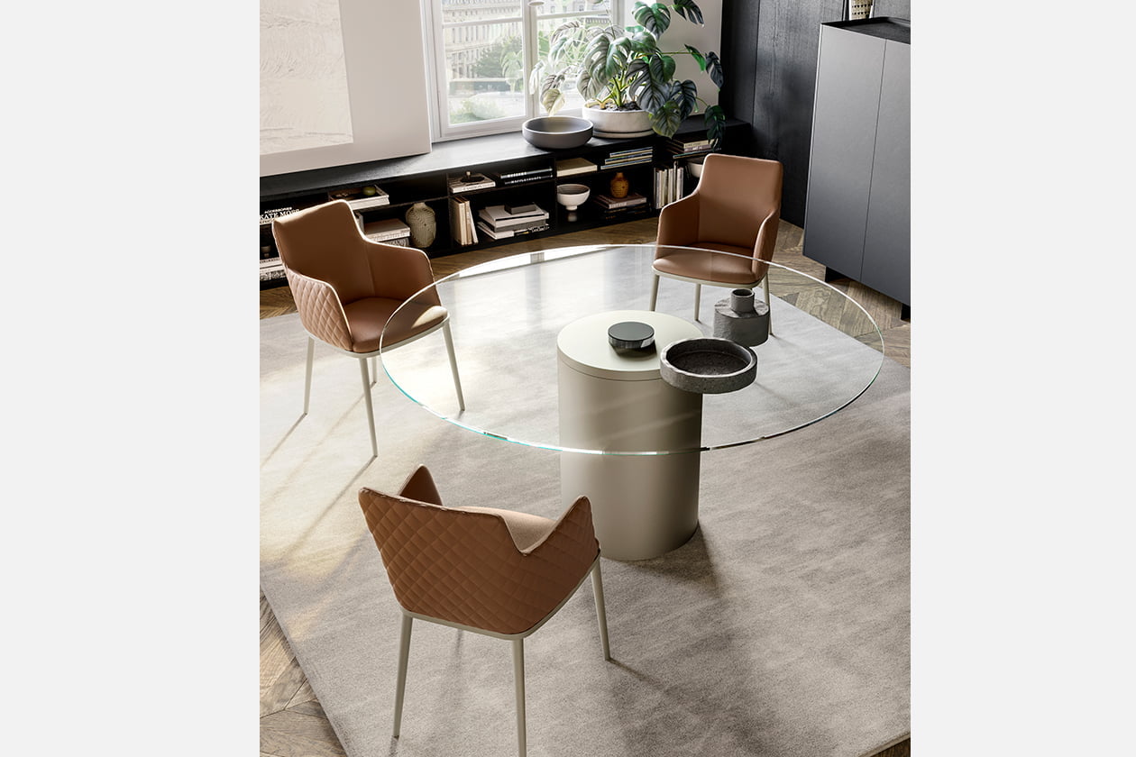 CILINDRO GLASS Rectangular ceramic table