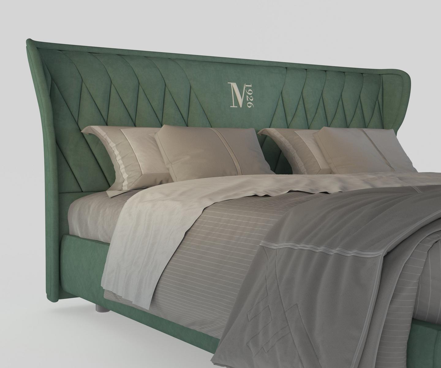 FEDRO Fabric bed with upholstered headboard