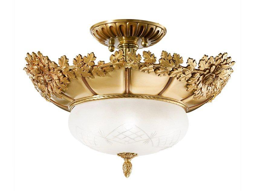 ROSE 700/4SF French gold semi flush with glass