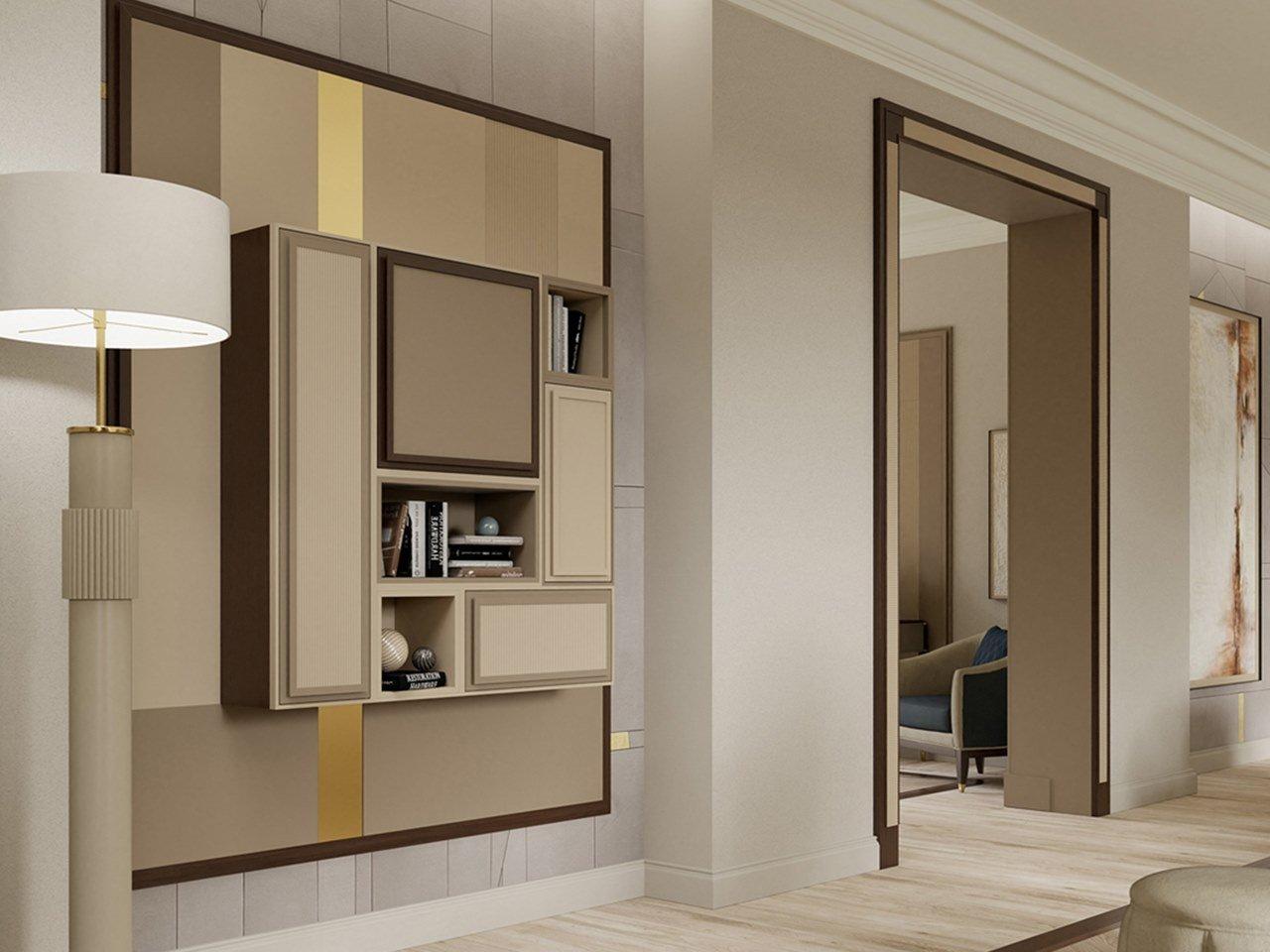 PR.864 Sectional wall-mounted storage wall