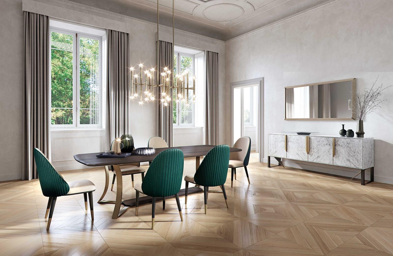 PRISMA Wood and glass sideboard with doors