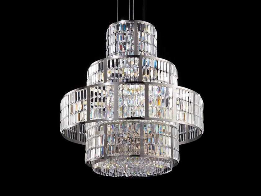 IMPERO &AMP; DECO VE 764 S16 Incandescent metal pendant lamp with crystals