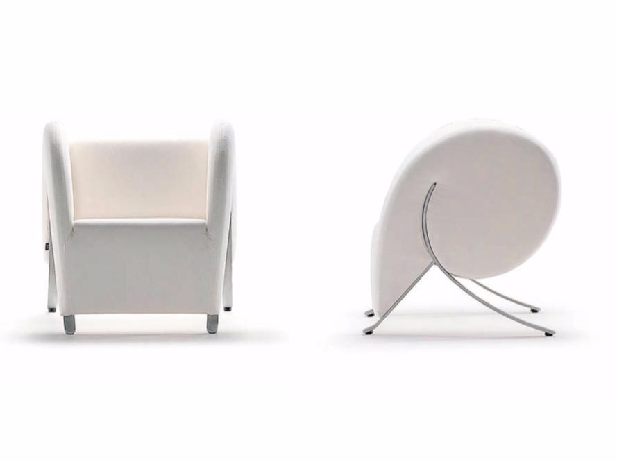 VIRGOLA Upholstered fabric easy chair with armrests